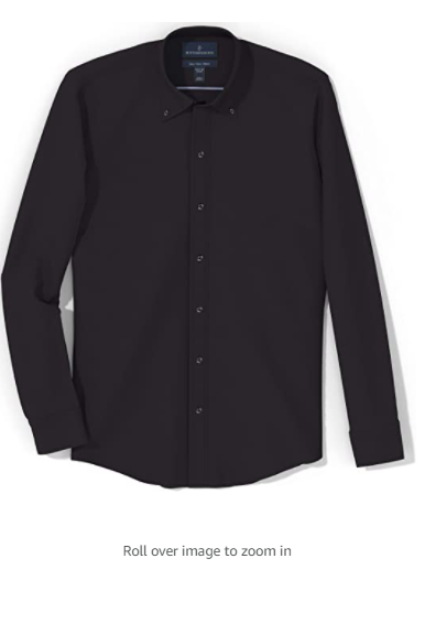 Buttoned Down Men's Slim-Fit Button Collar Solid Pocket Options Black 14.5" N/32