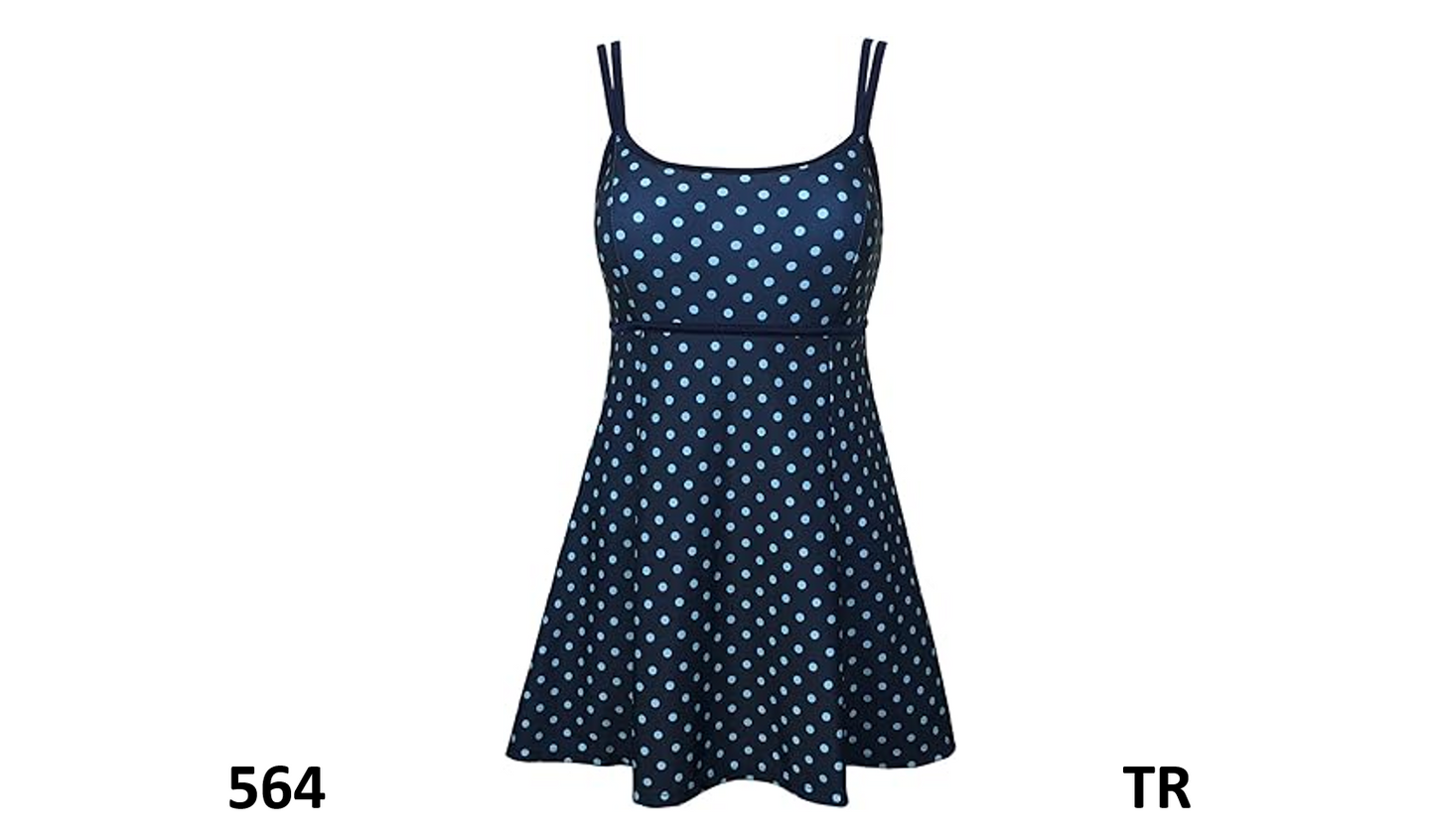 DANIFY Plus Size Swimsuit for Women One Piece Swim Dress Polka Dot Swimwear, 50