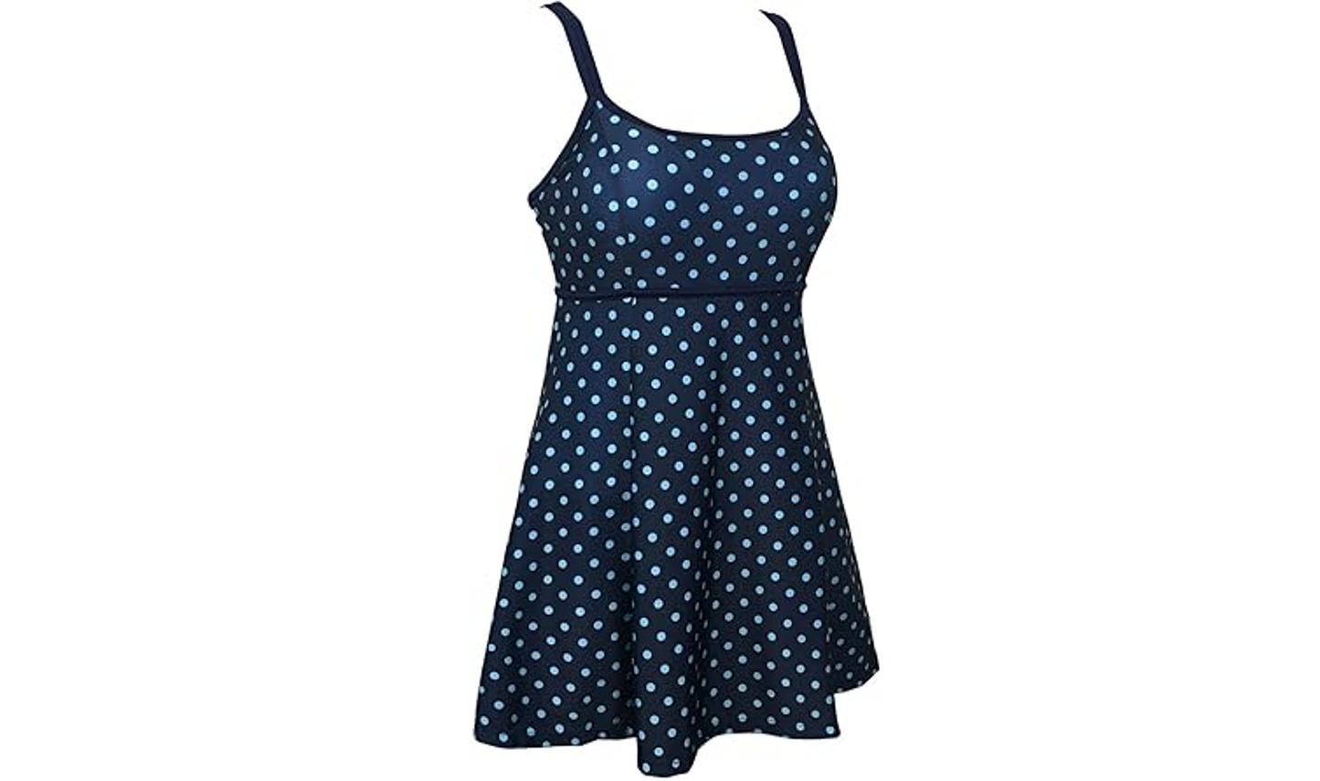 DANIFY Plus Size Swimsuit for Women One Piece Swim Dress Polka Dot Swimwear, 50