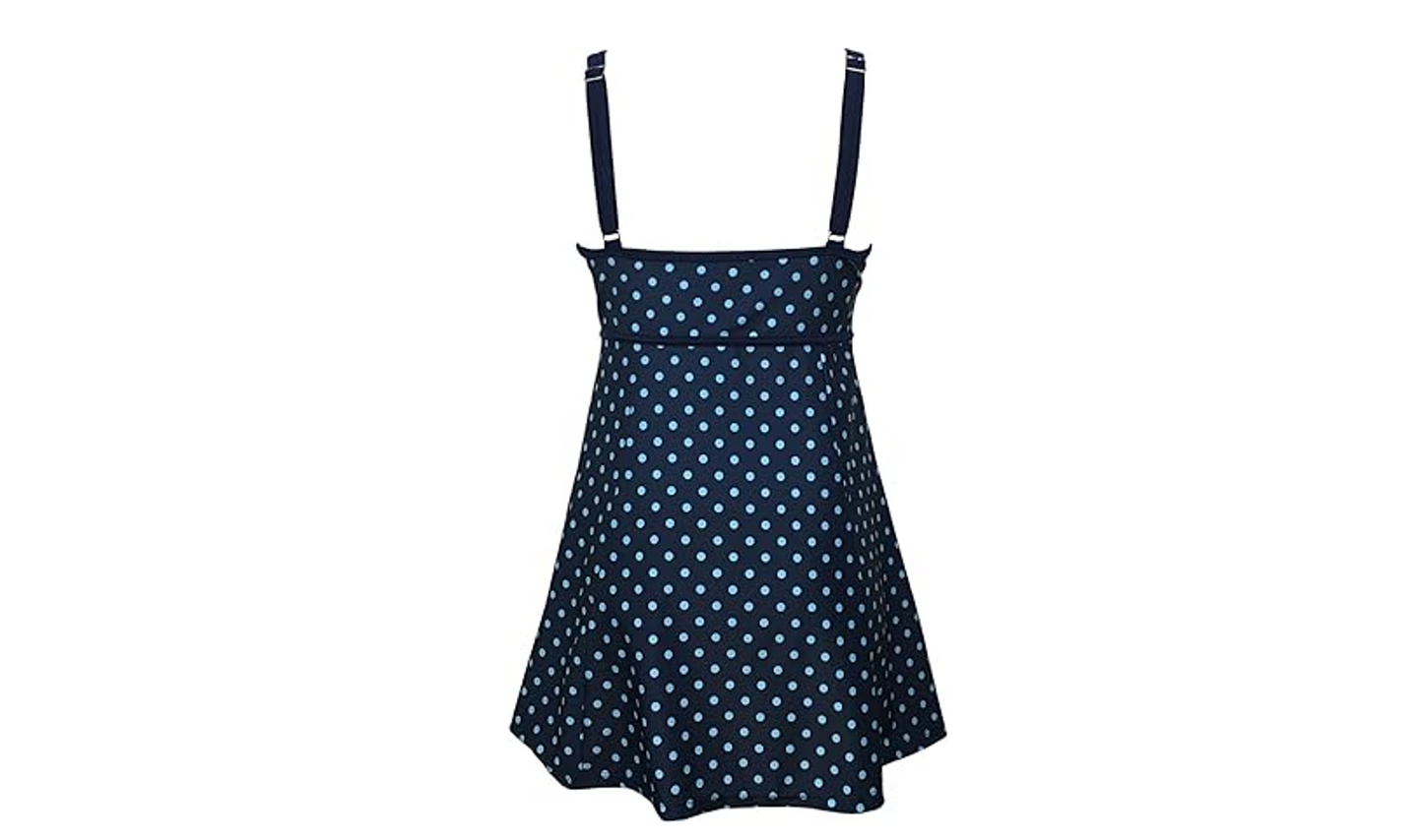 DANIFY Plus Size Swimsuit for Women One Piece Swim Dress Polka Dot Swimwear, 50