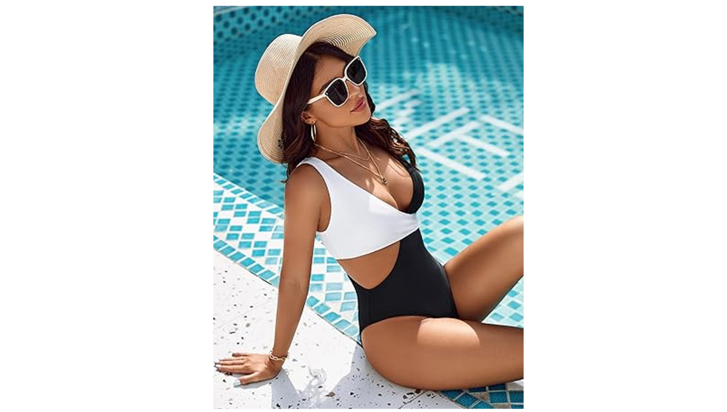 Blooming Jelly Womens One Piece Cutout Swimsuits Sexy High Cut Bathing Suits, L