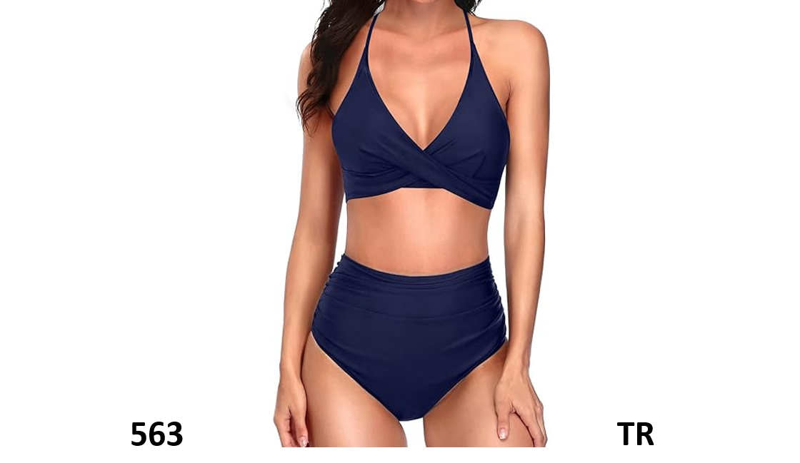 Yonique Women Two Piece High Waisted Bikini Set Halter Swimsuit Twist Front, XL