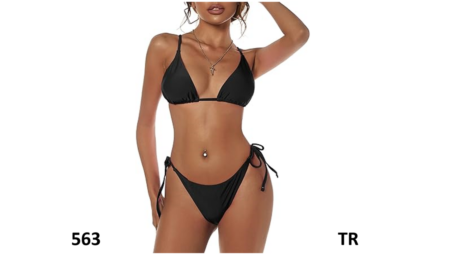 ZAFUL Women's Triangle Bikini Floral String Bikini Set 2 Piece Bath Swimsuit, XL