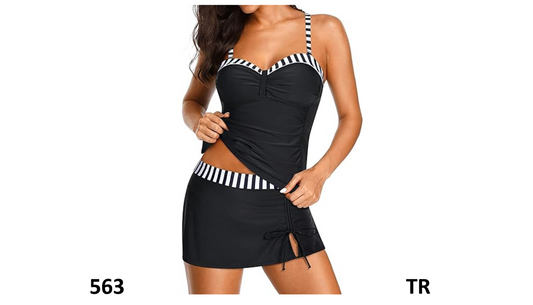 Yonique Womens Tankini Swimsuits with Skirt Piece Ruched Bathing Suit Pushup,L