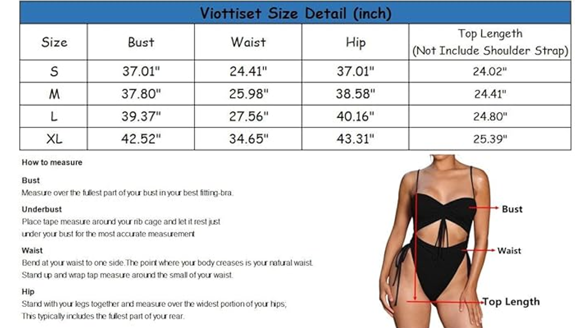 Viottiset Women Cut Out Drawstring One Piece Bathing Swimsuit Cheeky High Cut, S