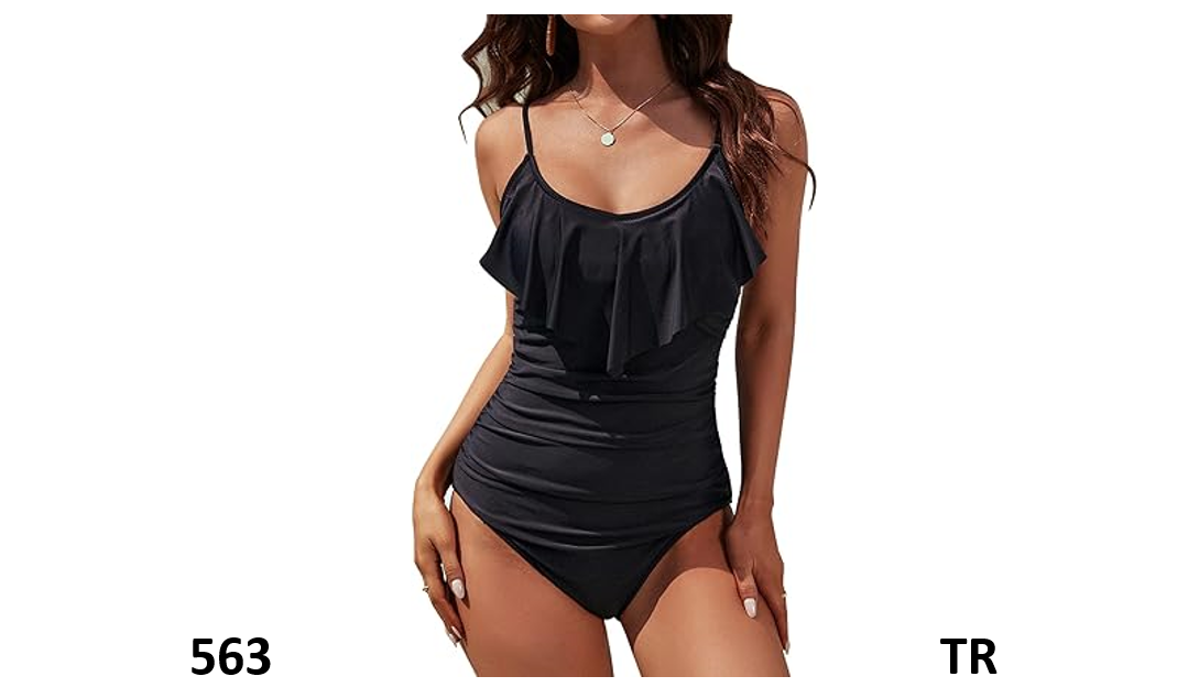 Blooming Jelly Womens One Piece Bathing Suit Tummy Control Swimwear Ruffled, XL