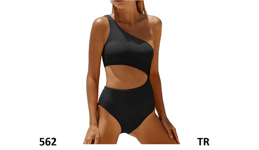 Yonique Women 1 Piece Bathing Suit One Shoulder Swimsuit Cutout Monokini,Black,L