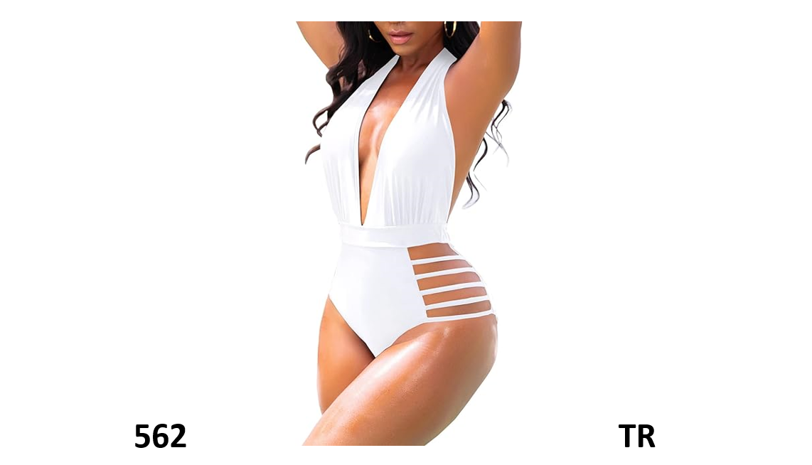 Aqua Eve Women Sexy 1 Piece Swimsuit Halter Plunge V Neck Cutout Bathing Suit,XL