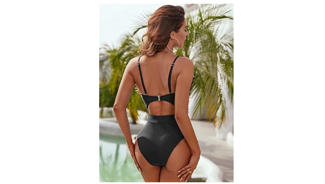 Blooming Jelly Women's High Waisted Sexy Monokini 1 Piece Swimsuits Cut Out, M