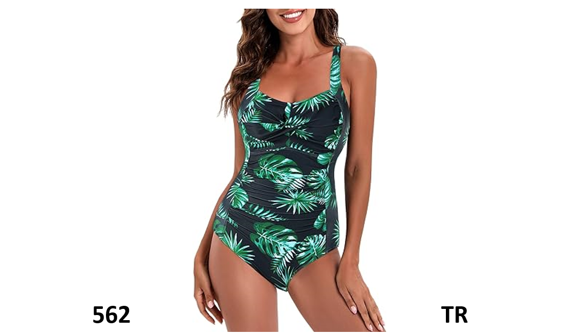 Women's Swimsuit One Piece Tummy Control Bathing Suit Ruched Vintage Push Up, XL