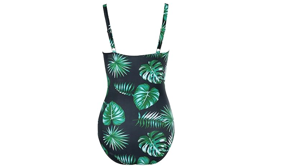 Women's Swimsuit One Piece Tummy Control Bathing Suit Ruched Vintage Push Up, XL