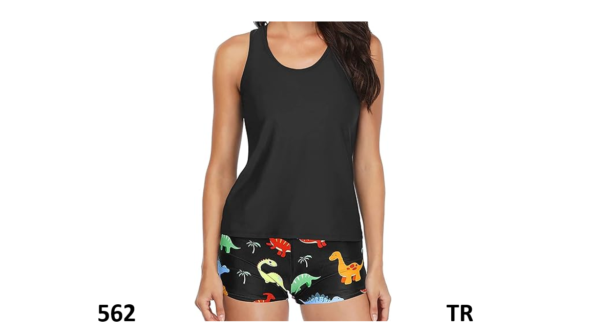 Yonique 3 Piece Swimsuit Women Athletic Tankini Teen BathingSuit Tummy Control,L