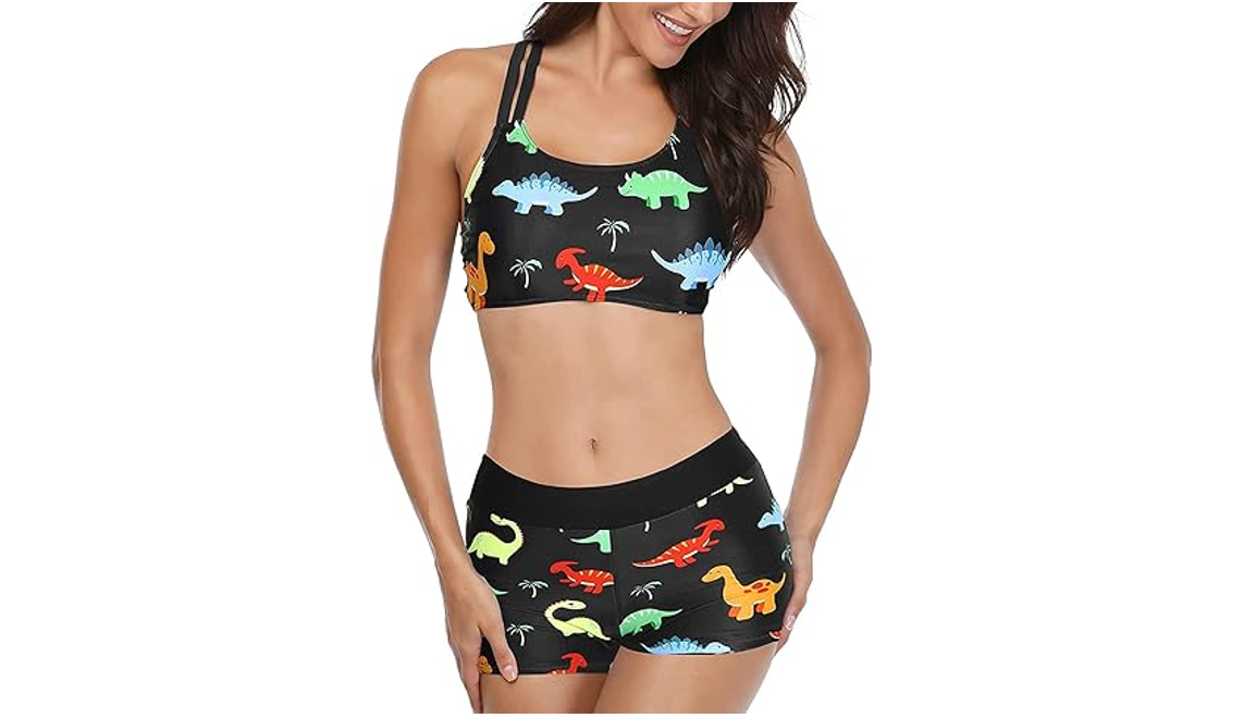 Yonique 3 Piece Swimsuit Women Athletic Tankini Teen BathingSuit Tummy Control,L