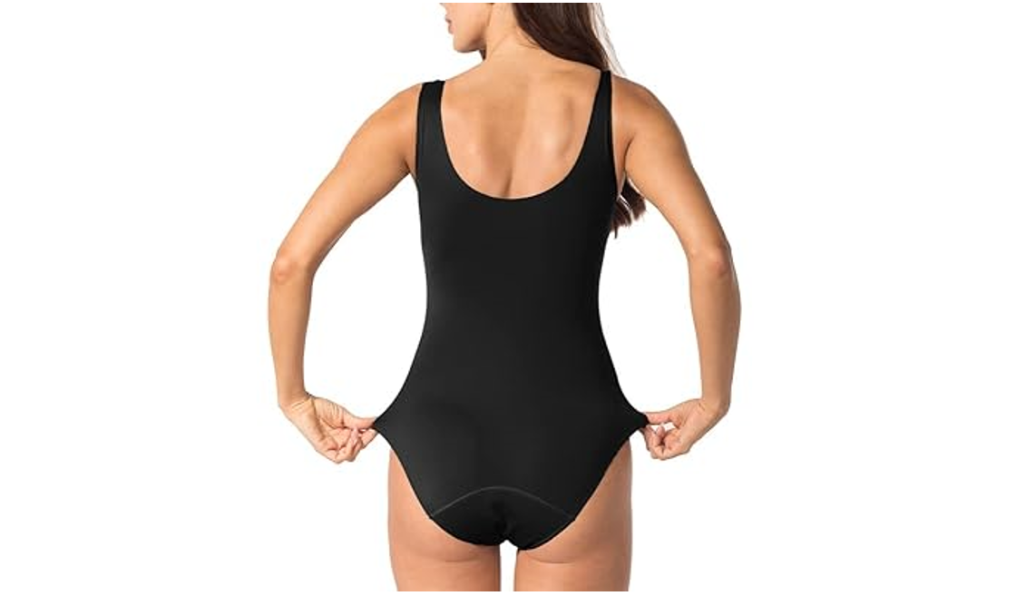 BATHKNIX Period Swimwear Suit Athletic- Teen Girls One Piece Black Sea-Black, XS