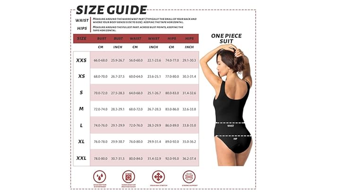 BATHKNIX Period Swimwear Suit Athletic- Teen Girls One Piece Black Sea-Black, XS