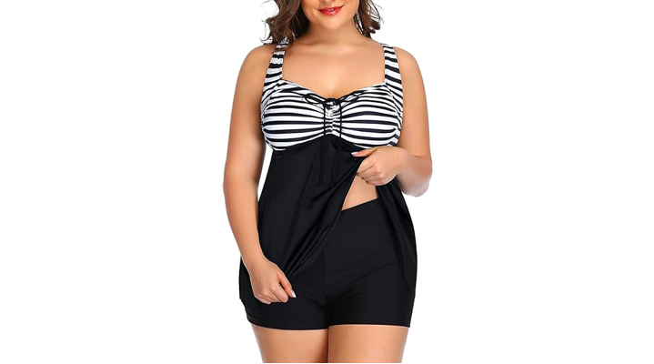 Yonique Plus Size Tankini Swimsuits Women with Shorts Flyaway Bathing Suits, 20W