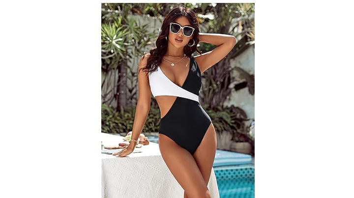 Blooming Jelly Womens One Piece Cutout Swimsuits Sexy High Cut Bathing Suits, S
