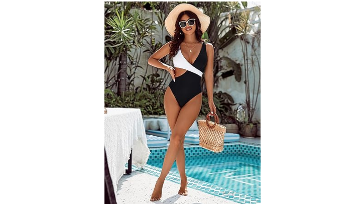 Blooming Jelly Womens One Piece Cutout Swimsuits Sexy High Cut Bathing Suits, S