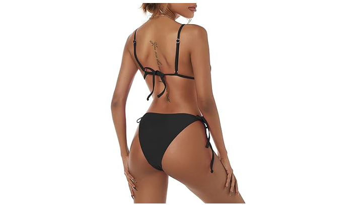 ZAFUL Women' Triangle Bikini String Bikini Set 2 Piece Swimsuit Bathing Suit, S
