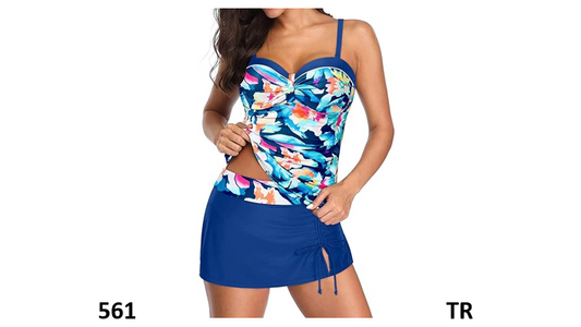 Yonique Womens Tankini Swimsuits with Skirt 2 Piece Ruched Bathing Suits, Medium