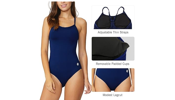 BALEAF Women's Athletic Training Adjustable Strap One Piece Swimsuit Swimwear 38