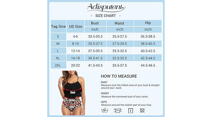 Adisputent Women's High Waisted Bathing Suits Flounce Halter Bikini Bottoms, XL