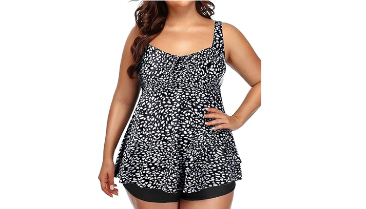 Yonique Plus Size Tankini Swimsuits for Women, Shorts Flyaway Bathing Suits, 18W