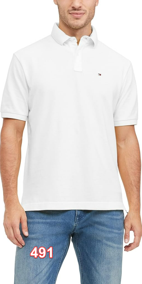 Tommy Hilfiger Men's Polo Shirt Regular Fit, Classic White X Large