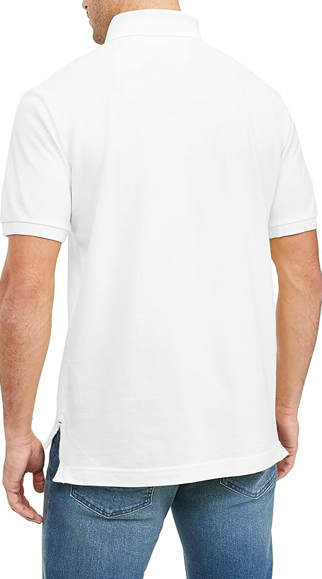 Tommy Hilfiger Men's Polo Shirt Regular Fit, Classic White X Large