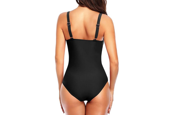 Tempt Me Women's Black Ruched Slimming One Piece Swimsuits Tummy Control, XXL