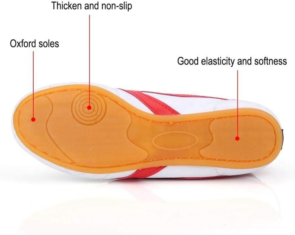 Dilwe Taekwondo Shoes Indoor Mat Training Shoes PU Leather  Boxing for Adults,41