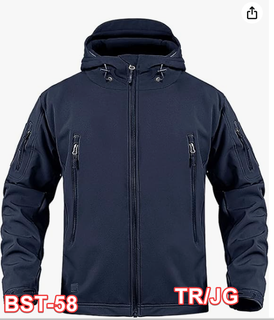 CRYSULLY Male Bicycle Coat Softshell Jacket Fleece Lining Hiking Travelling, XXL