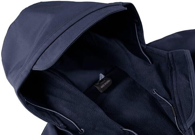 CRYSULLY Male Bicycle Coat Softshell Jacket Fleece Lining Hiking Travelling, XXL