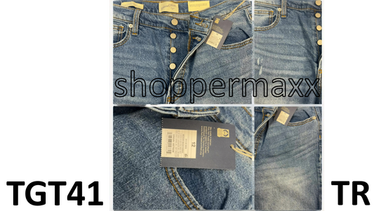 WOMEN'S SUPER-HIGH RISE VINTAGE STRAIGHT JEANS - UNIVERSAL THREAD MEDIUM WASH 12