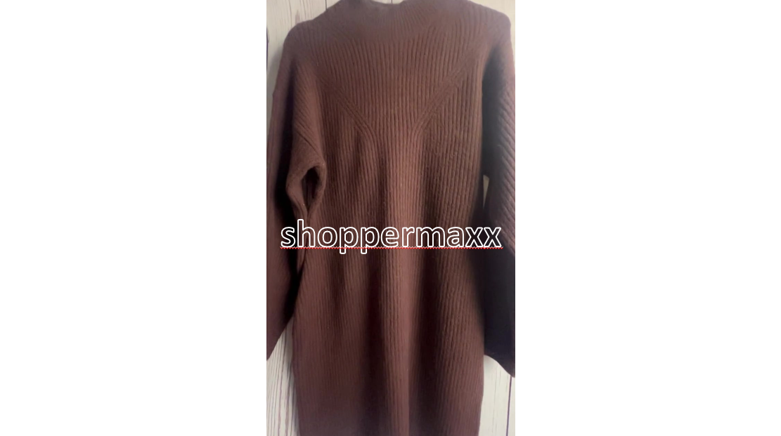Women's Long Sleeve Sweater Dress - A New Day, Dark Brown, Size Small