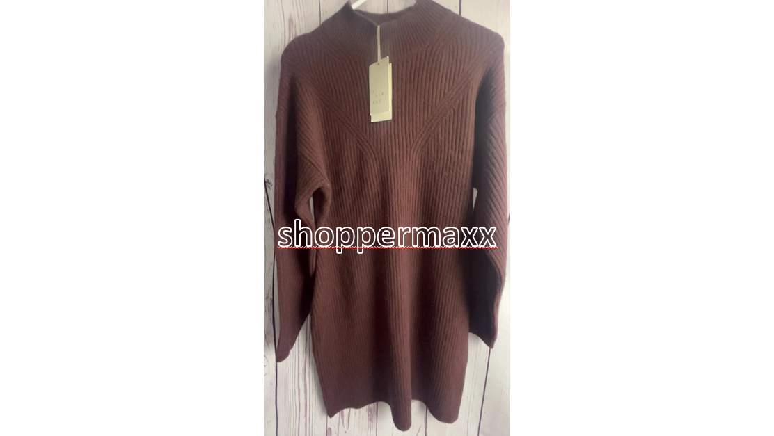Women's Long Sleeve Sweater Dress - A New Day, Dark Brown, Size Small