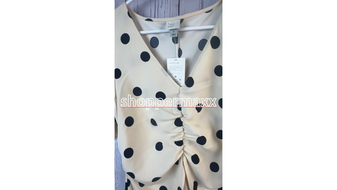 Women's Crepe Short Sleeve Midi Dress - A New Day, Beige Polka Dots, Size M