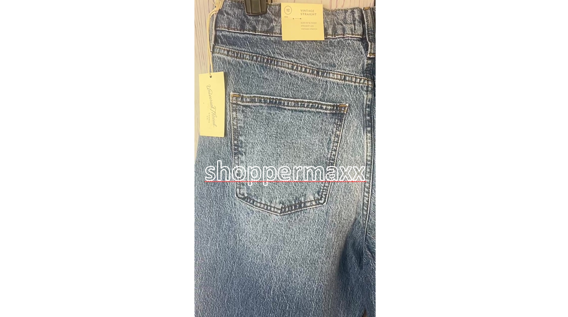 Women's High-Rise 90's Distressed Straight Jeans-Universal Thread Medium Wash 12