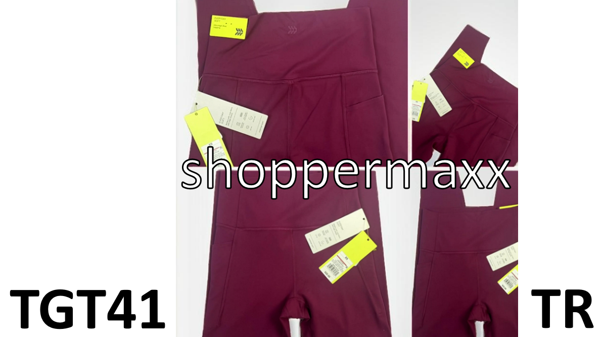 Women Everyday Soft Ultra High-Rise Pocketed Leggings-All In Motion, Burgundy XS