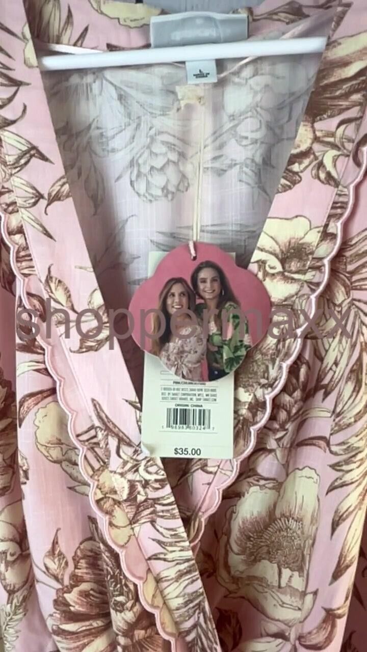 Women's Romantic Floral Print Flare Sleeve Romper- Agua Bendita x Target Blush L