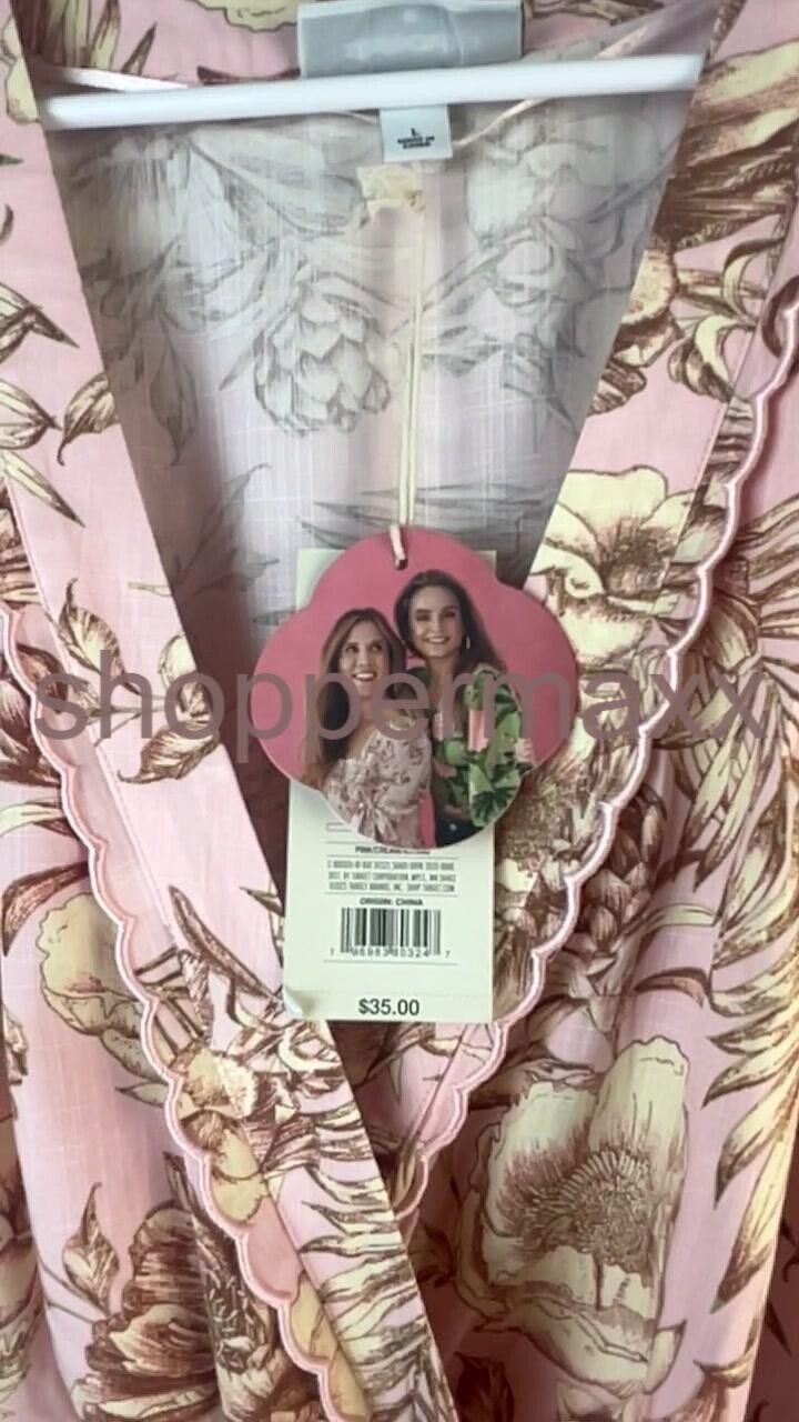 Women's Romantic Floral Print Flare Sleeve Romper- Agua Bendita x Target Blush L