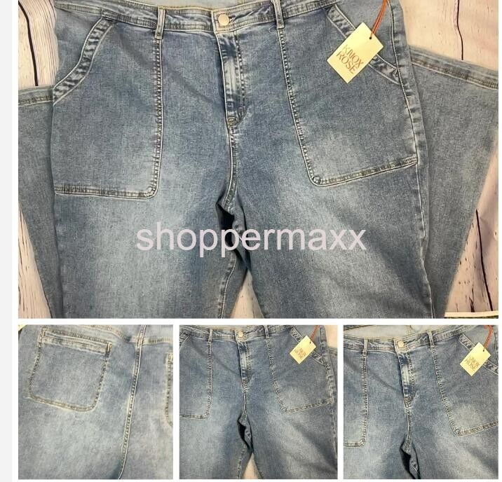 Women's Plus Size High-Rise Anywhere Flare Jeans- Knox Rose, Light Wash, Size 24