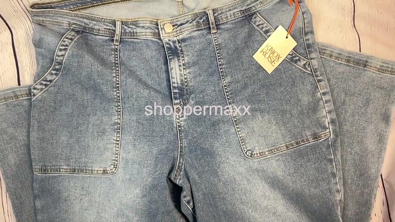 Women's Plus Size High-Rise Anywhere Flare Jeans- Knox Rose, Light Wash, Size 24