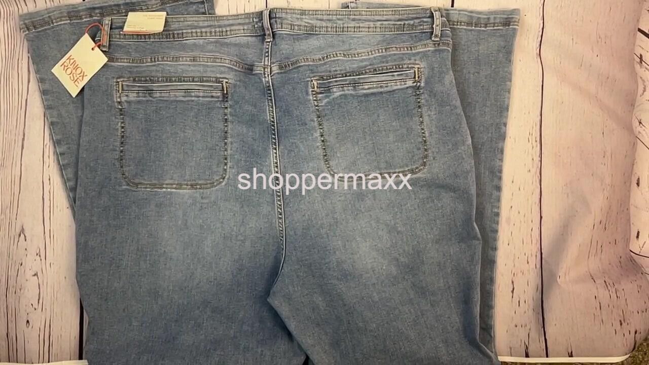Women's Plus Size High-Rise Anywhere Flare Jeans- Knox Rose, Light Wash, Size 24