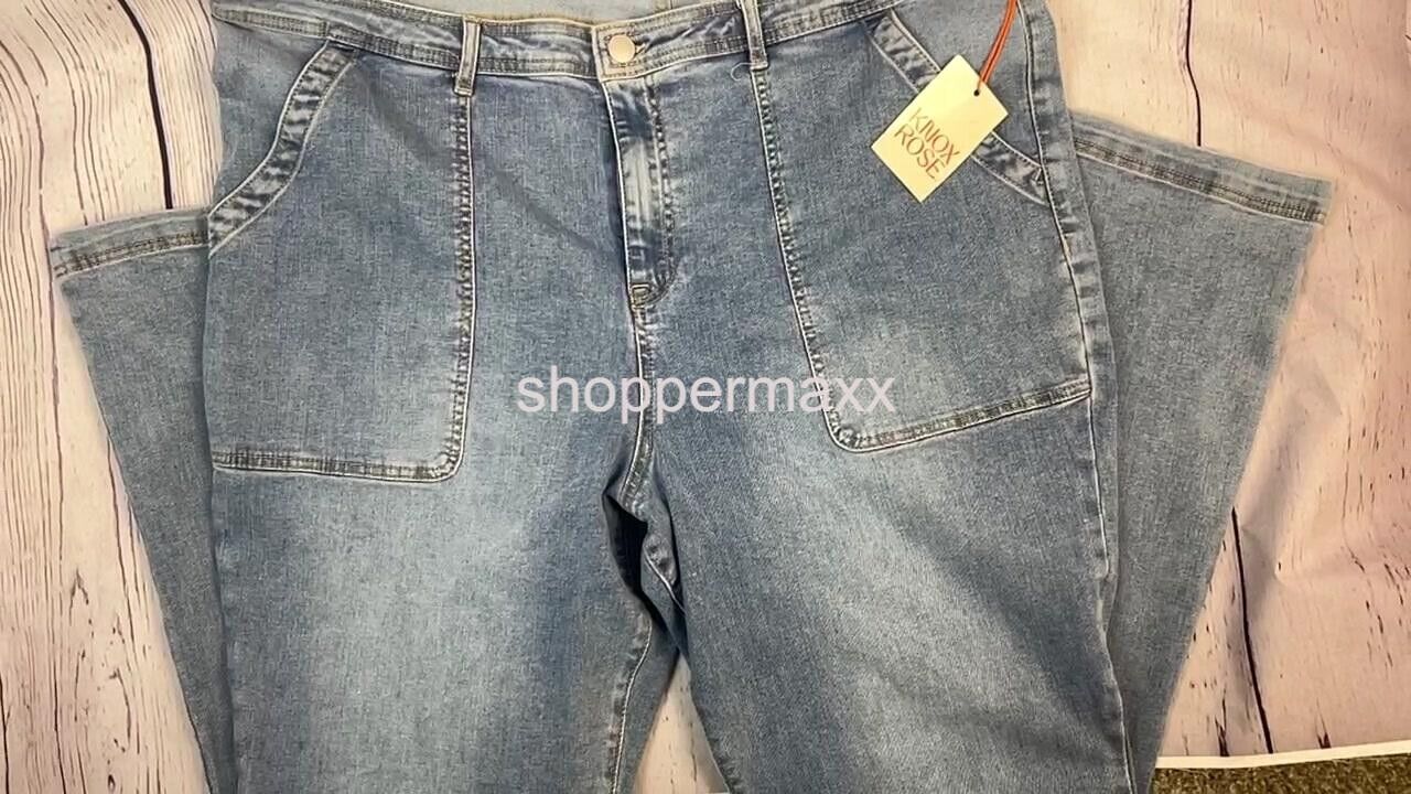 Women's Plus Size High-Rise Anywhere Flare Jeans- Knox Rose, Light Wash, Size 24