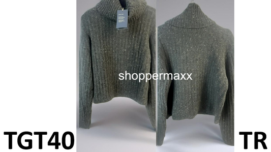 Women's Mock Turtleneck Cashmere-Like Pullover Sweater-Universal Thread, Gray, M