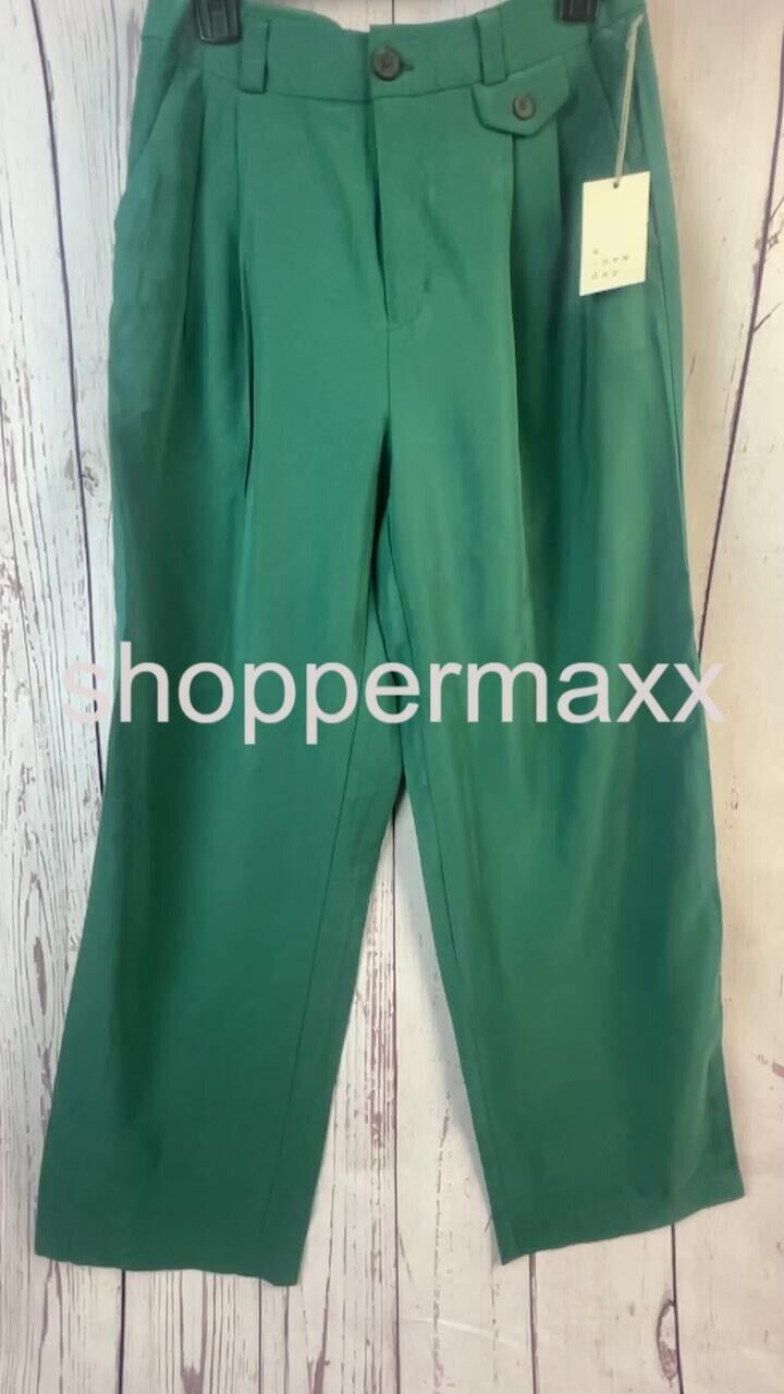 Women's High-Rise Relaxed Fit Full Length Baggy Wide Leg Trousers - A New Day, 6