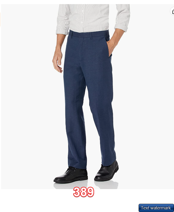 Cubavera Men's Flat Front Linen Blend Dress Pant Dress Blues 40Wx32L