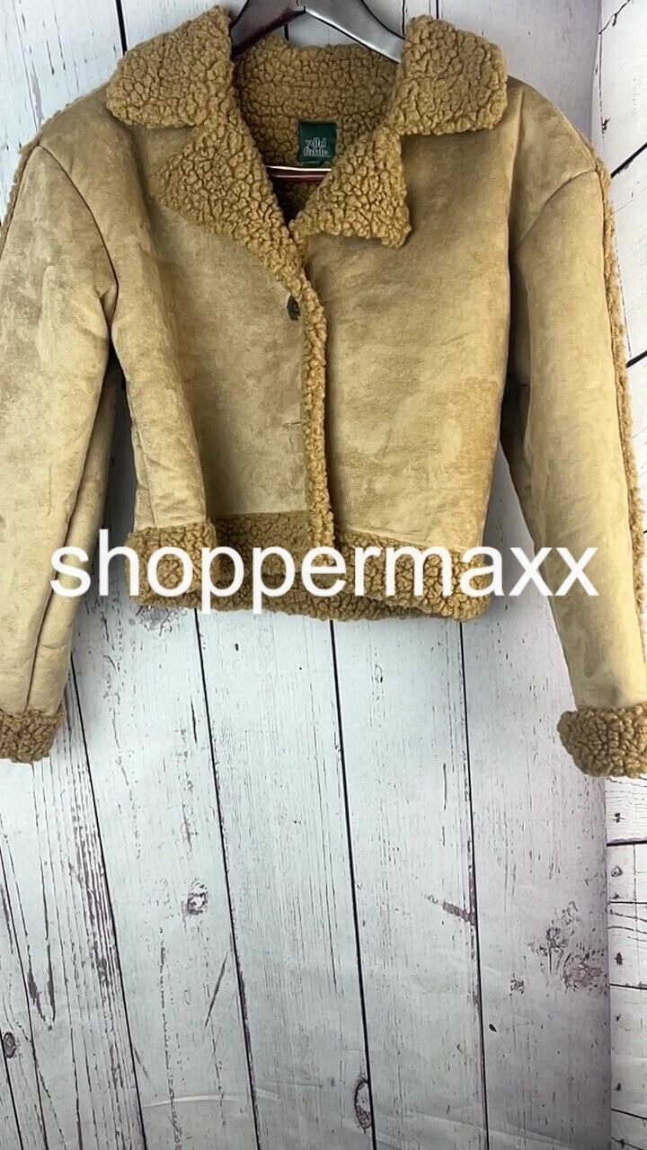 Women's Faux Shearling Jacket - Wild Fable, Brown, Size Medium