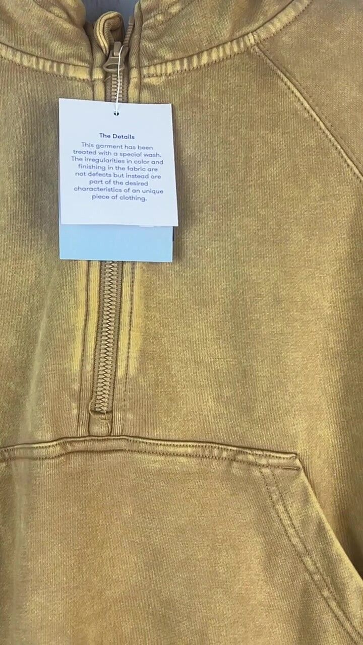 Women's 1/2 Zip Fleece Pullover Sweat - JoyLab, Beige, Size Small
